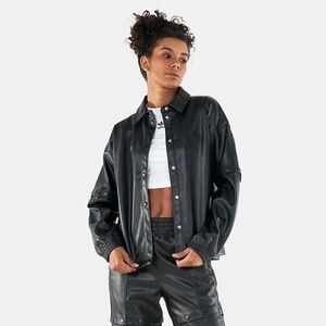 Adidas faux leather jacket